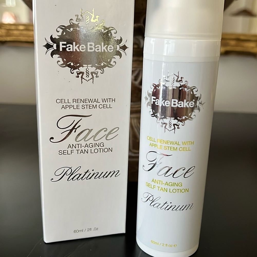 ☀️😎👙Fake Bake Face Anti-Aging Self Tan Lotion Platinum NIB 2fl oz.